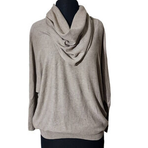 Between me and you taupe beige cowl neck sweater sz S